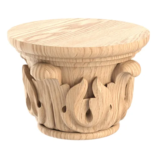 KL-050 Capital column small round with acanthus leaves