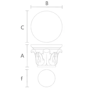 KL-050 Capital column small round with acanthus leaves from oak