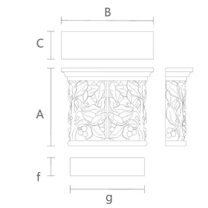 Pilaster caps decorative with bay leaves and berries from oak - 1
