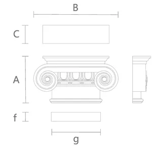 KL-060 Historical reproduction wood capitals for pilaster from oak