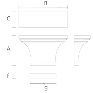 Neoclassical style flat capital for doors from oak