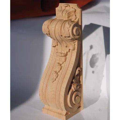 ornate corbel features a mesmerizing scroll design 