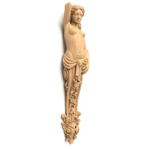 This hand-crafted wood corbel meant to be placed at the left side of its counterpart, features a bea..