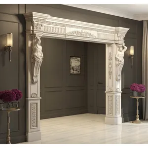 Luxurious traditional a hand-carved oak mantel