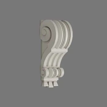 Elegant Polyurethane Corbel with Ornate Volutes & Fluted Detailing