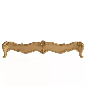 Carved Antique style wooden footboard with acanthus leaves