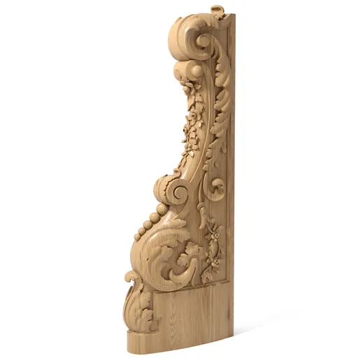 Ornamental oak decorative stairs baluster, Left