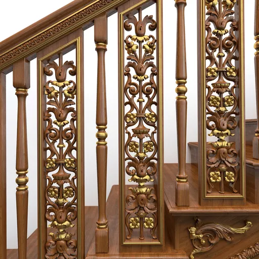 L-019 Decorative Interior Stair Spindles from oak