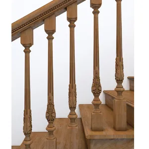Antique style wooden carved baluster with flutes