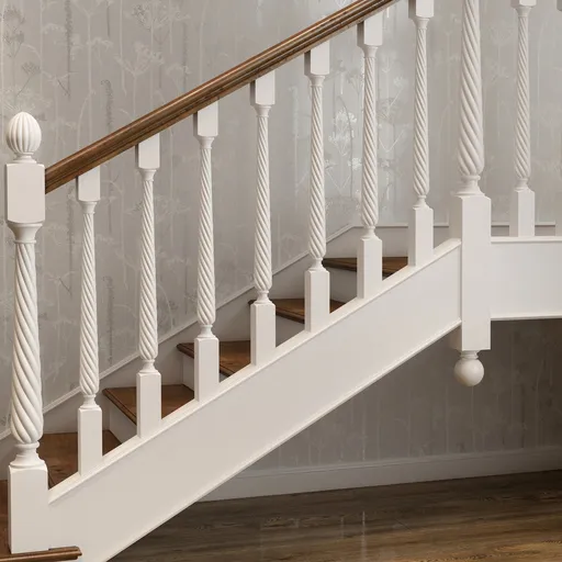 L-038 Stair carved baluster beech