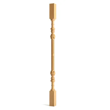 Classic Wooden Stairs Baluster, Symmetrical Carved Spindle