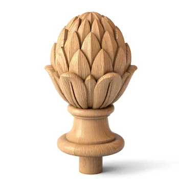 Staircase artichoke finial, Oak newel post cap Staircase artichoke finial, Oak newel post cap