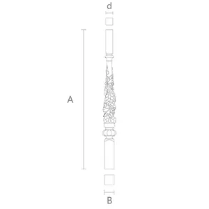Carved Stair Baluster Decorating with Grapevine oak - 1