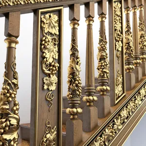 Grooved Carved Staircase Baluster oak - 2