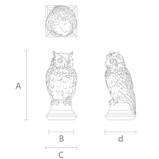L-064-2 Bird staircase finial oak