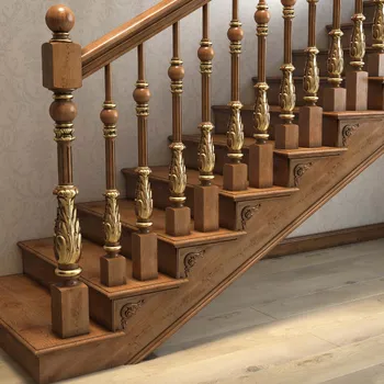 Antique Floral Newel Post, Ornate Vintage Stair Post