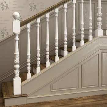 Floral Stair Posts, Victorian Wooden Newel Posts