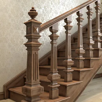Fluted Wooden Carved Baluster, Unpainted Classic Baluster