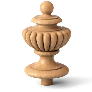 Carved Urn finial, Wooden finial for interior Carved Urn finial, Wooden finial for interior
