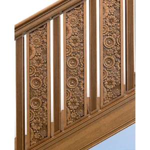 Square fluted wood baluster for srairs railing