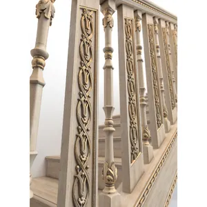 Rectangular wooden balusters with lilies in interior design