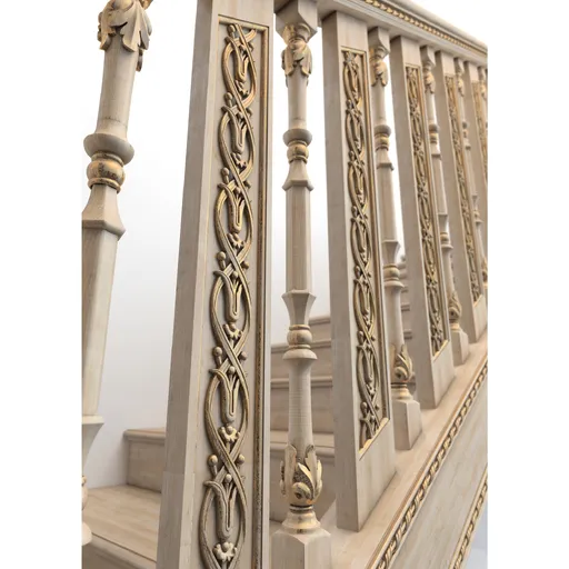 Rectangular wooden balusters with lilies in interior design