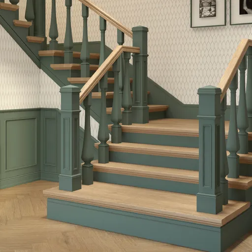 L-122 Unfinished solid wood box newel post from beech