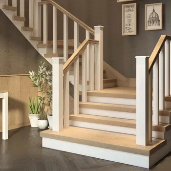 Square solid wood newel post for scandinavian minimalist interior design Square solid wood newel post for scandinavian minimalist interior design