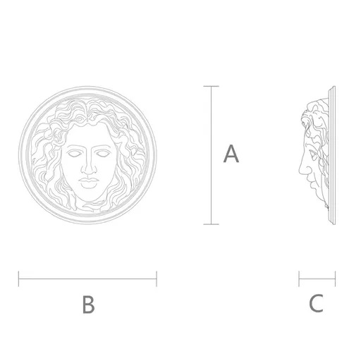 Female face oak applique