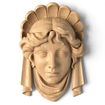 Greek goddess hand-carved wood mask solid oak or beech Greek goddess hand-carved wood mask solid oak or beech