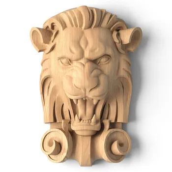 Carved lion head wall decor Carved lion head wall decor