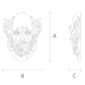 Oak wall decor greek warrior in a soldier helmet - 1