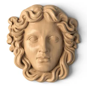 Carved Wood Greek Mask Of a Woman represents peace and imperturbable tranquility. This is a wonderfu..