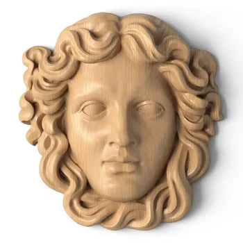 Carved wood greek mask of a woman wall decor Carved wood greek mask of a woman wall decor