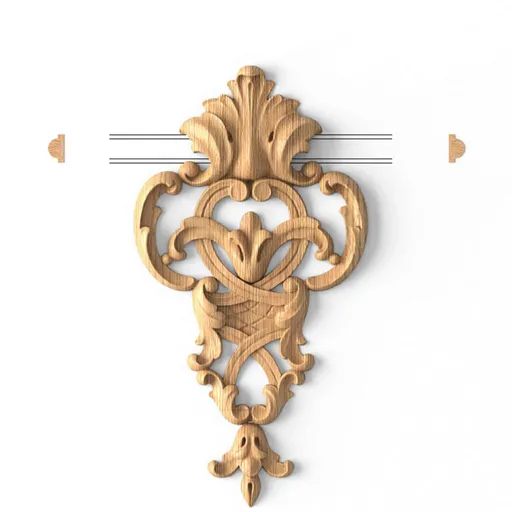 MLD-1-1 wooden drop onlay with pierced design
