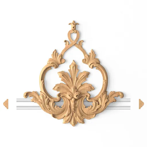 MLD-2-2 Carved beech center onlay with Palmette leaf