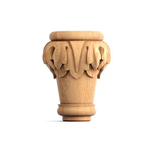 Furniture feet with acanthus leaf round Baroque style (1 PC)