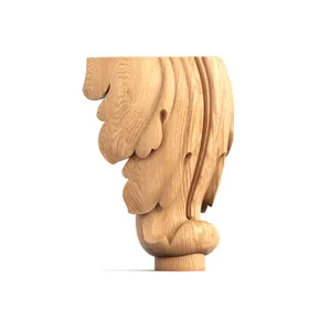 Curved acanthus leaf furniture feet with pad foot