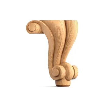 Chippendale furniture feet carved reversed scroll (1 PC) Chippendale furniture feet carved reversed scroll (1 PC)