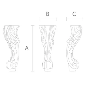 MN-019 Queen Anne furniture legs from oak
