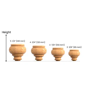 Bun feet for furniture rounded tapered