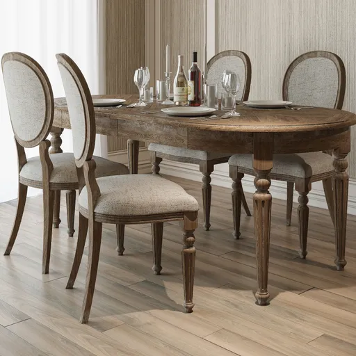 Square top fluted table legs tapered from solid wood - 2