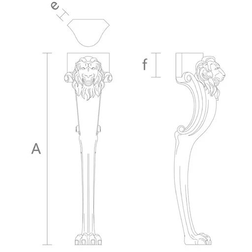 MN-045 Chippendale table legs with lion paw and head
