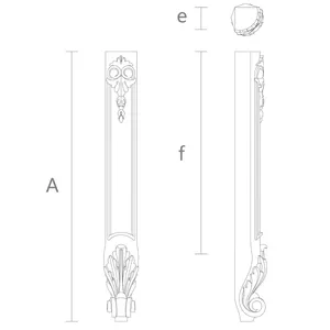 MN-065 Decorated antique end table legs with acanthus leaf from oak
