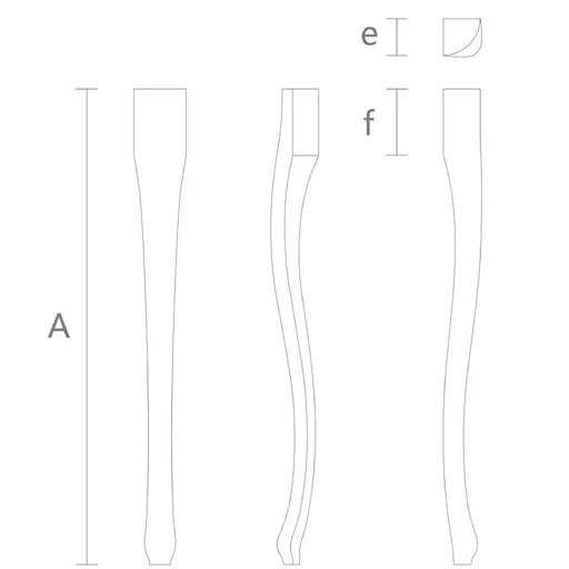 Elegant modern curved table legs quiet luxury style from oak