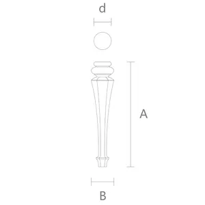 Tapered hexagonal decorative coffee table legs