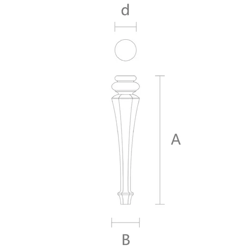 Tapered hexagonal decorative coffee table legs
