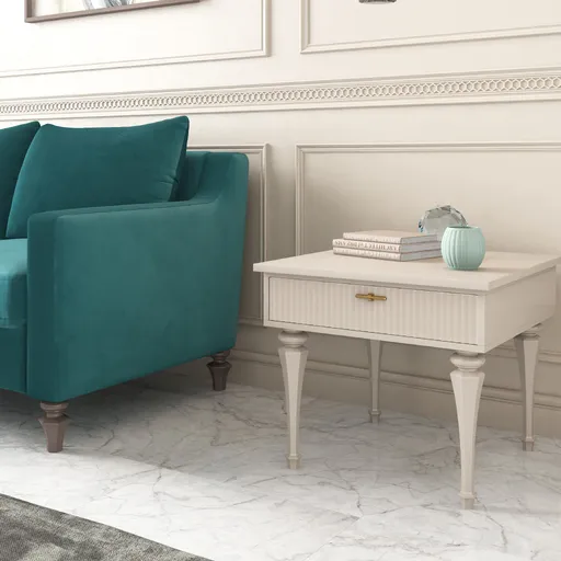 Tapered hexagonal decorative coffee table legs from beech