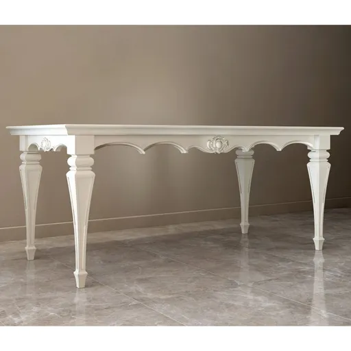 MN-103 Tapered table legs with carved elements and spade foot from beech - 2