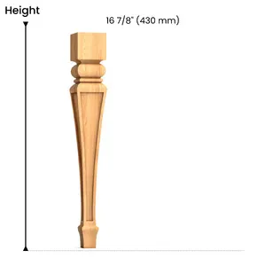MN-103 Square top tapered table legs with carved elements - 2